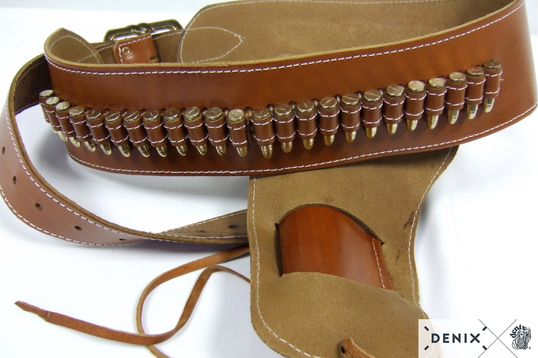 Leather cartridge belt for one revolver (721) - Leather cartridge belt ...