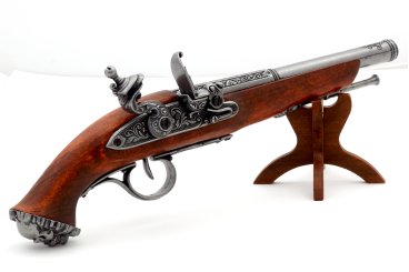 Réplique DENIX Pistolet Pirate à canon XVIIIe S Doré - Armurerie